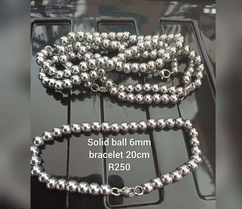 6mm titanium solid ball bracelets 20cm