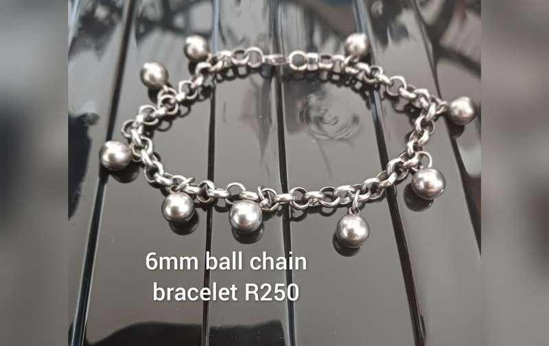6mm titanium bracelet with solid balls