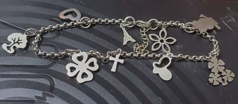 3mm titanium charm bracelet
