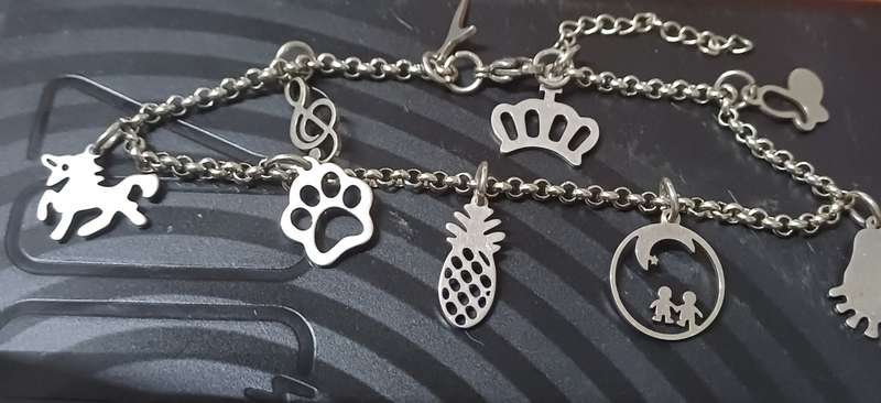 3mm titanium charm bracelet