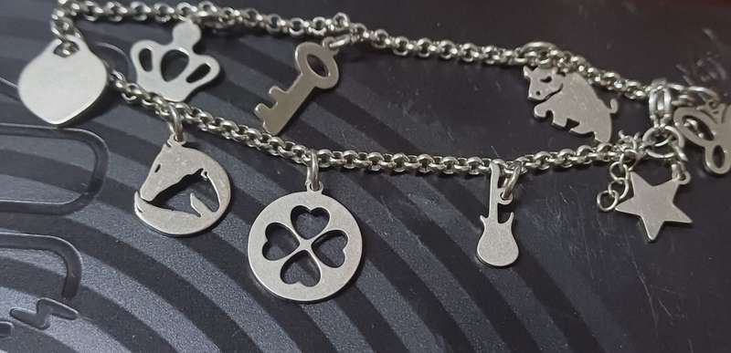 3mm titanium charm bracelet