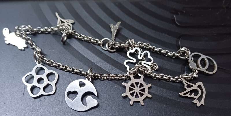 3mm titanium charm bracelet