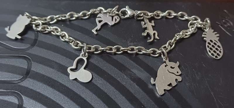 4mm titanium charm bracelet