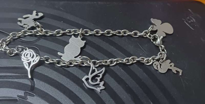 4mm titanium charm bracelet