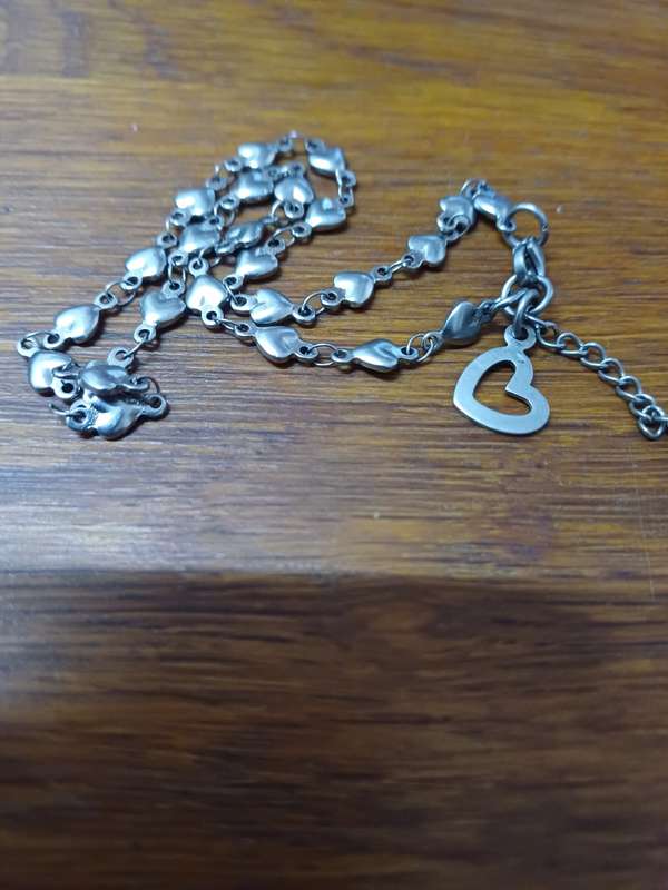 4mm titanium hearts anklet