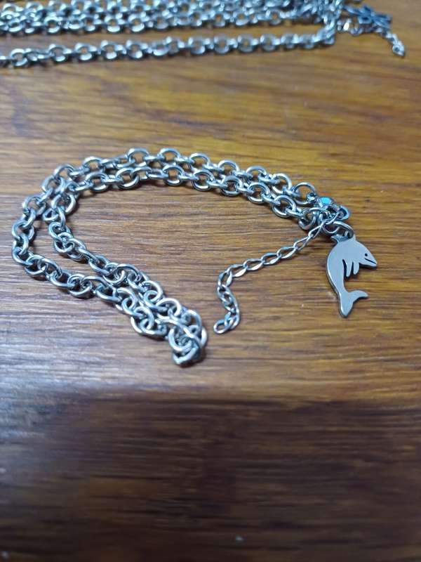 4mm titanium anklet with dolfin