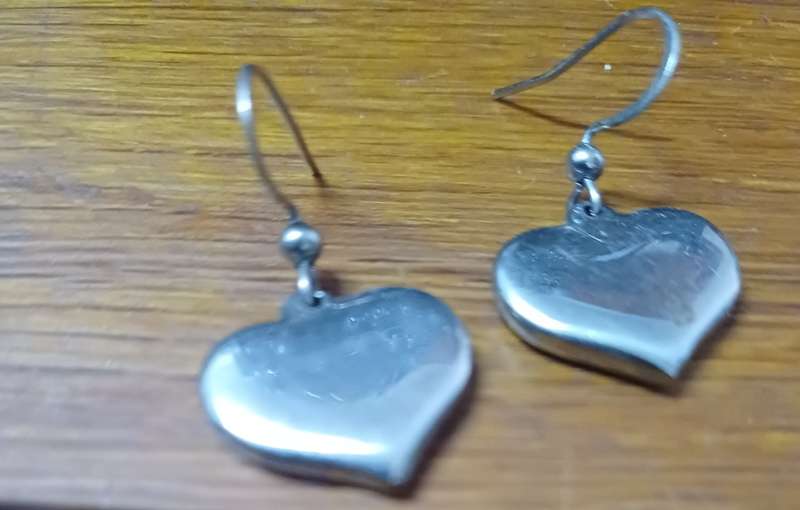 Titanium  solid heart earrings