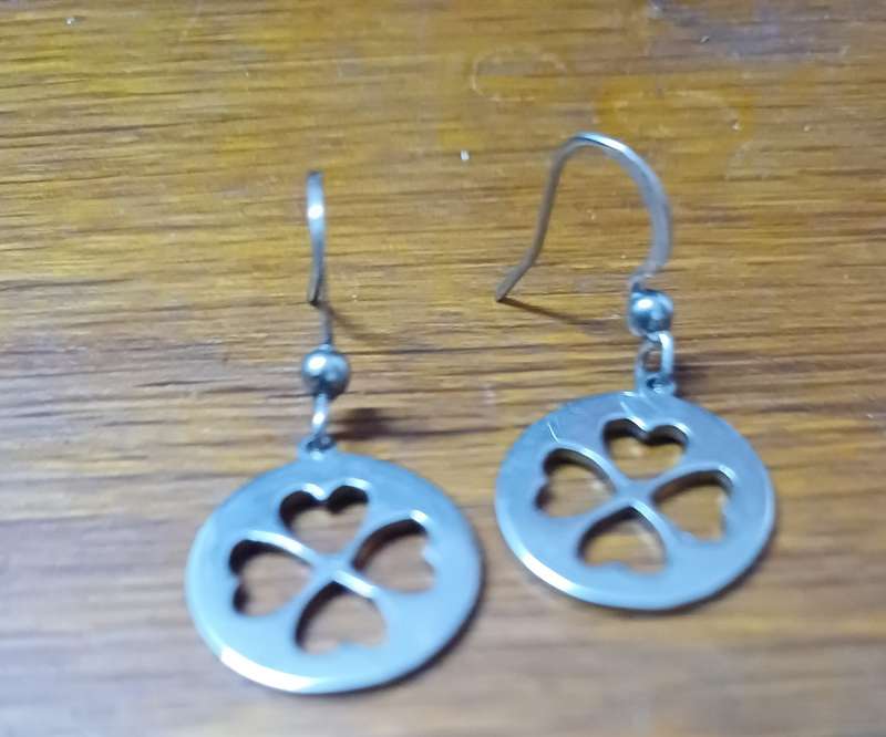 Titanium  clover earrings