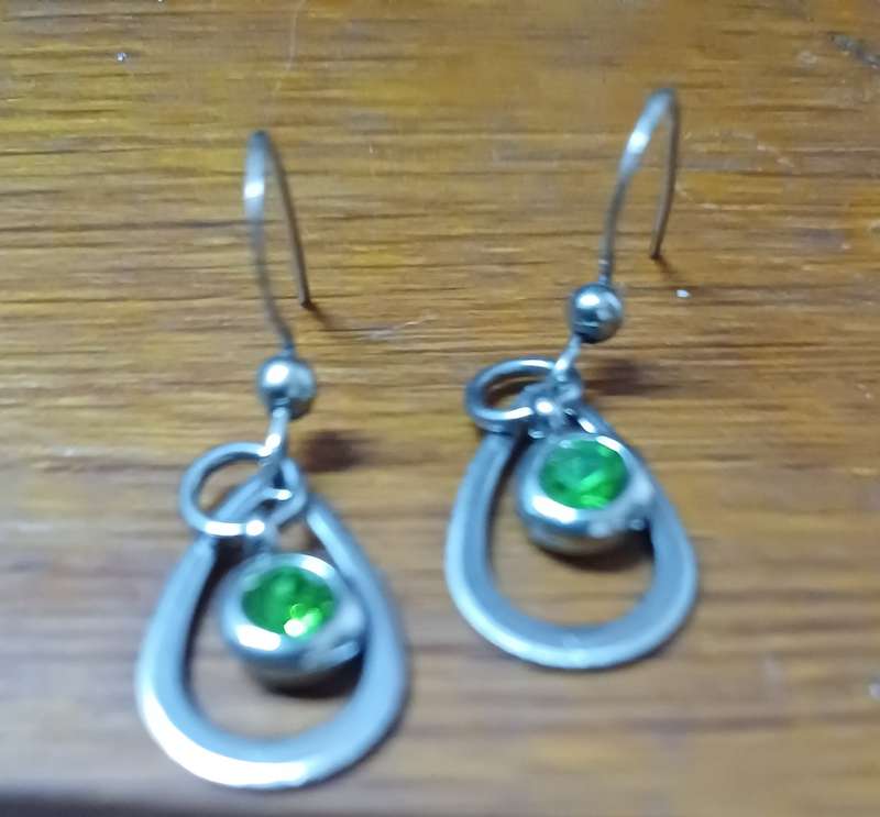 Titanium birthstone earrings