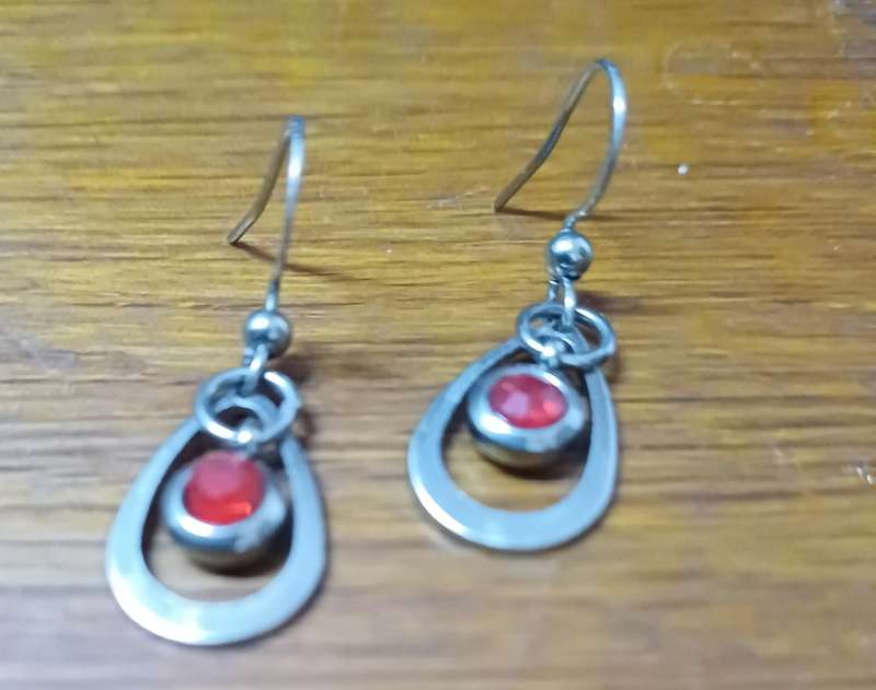 Titanium birthstone earrings