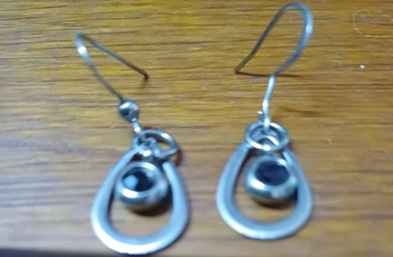 Titanium birthstone earrings