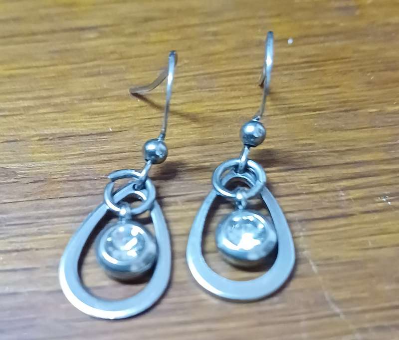 Titanium birthstone earrings