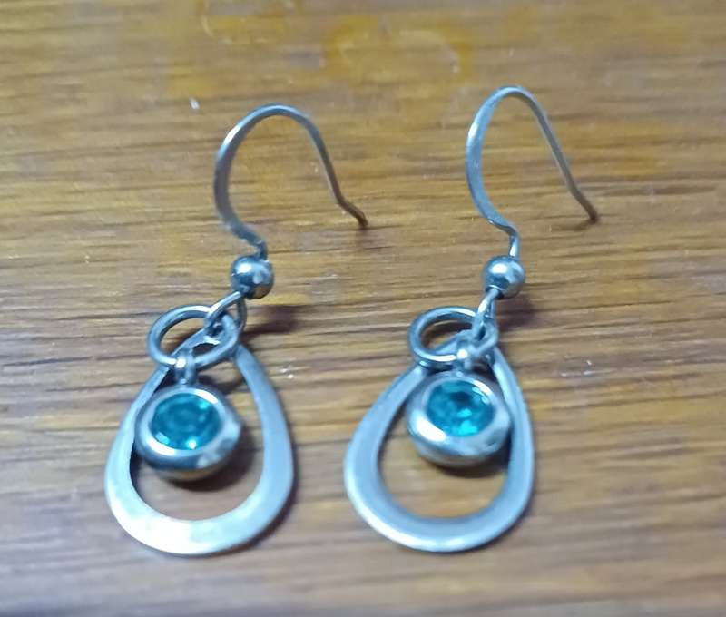Titanium birthstone earrings