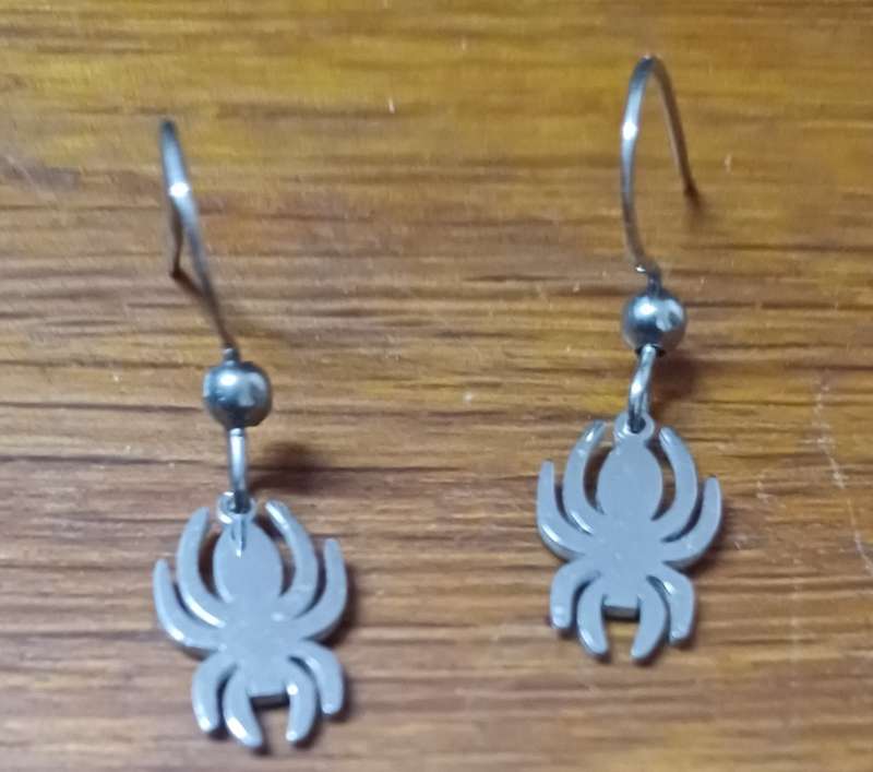 Titanium spider earrings
