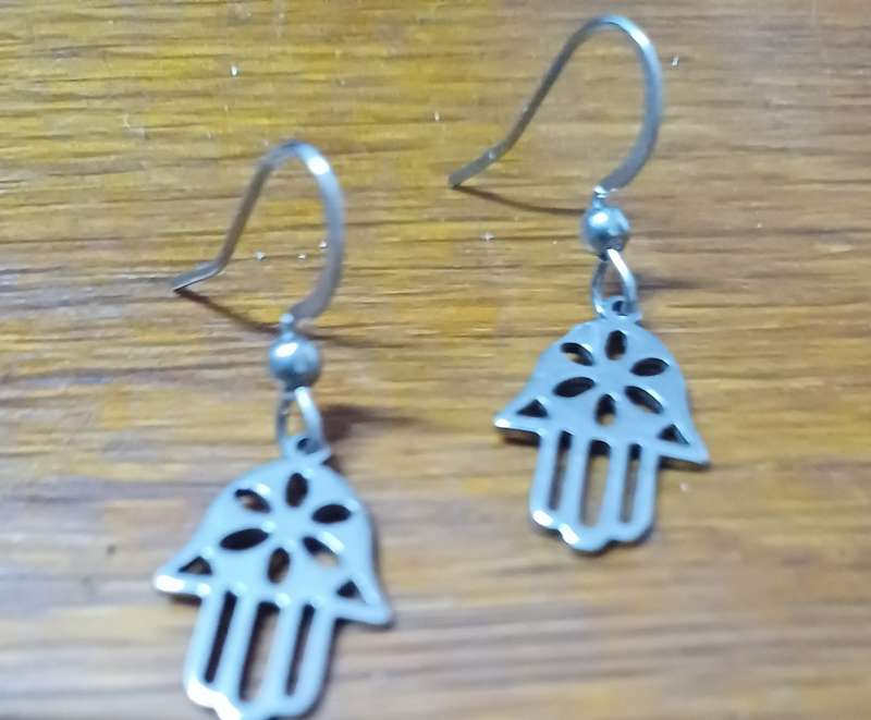 Titanium  hamza hand earrings