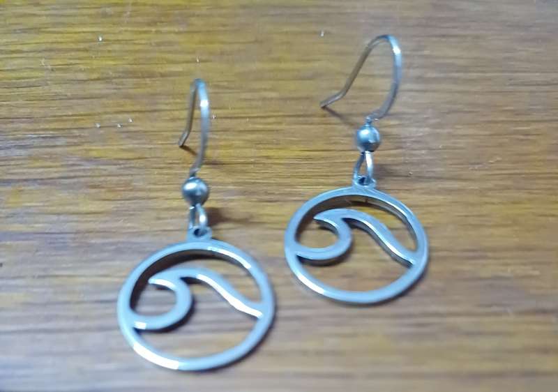 Titanium  wave earrings