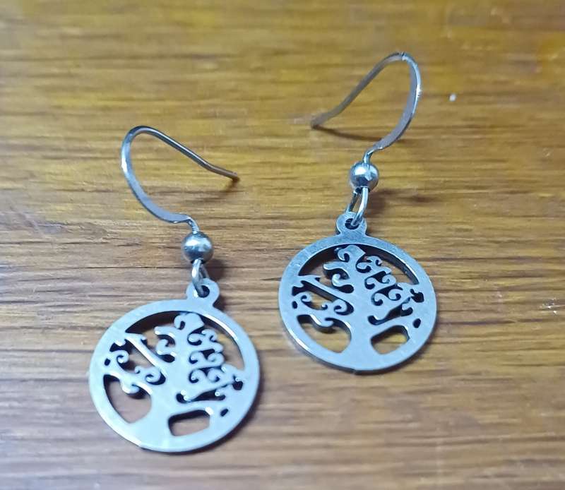 Titanium  tree of life earrings
