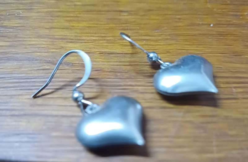 Titanium  heart earrings