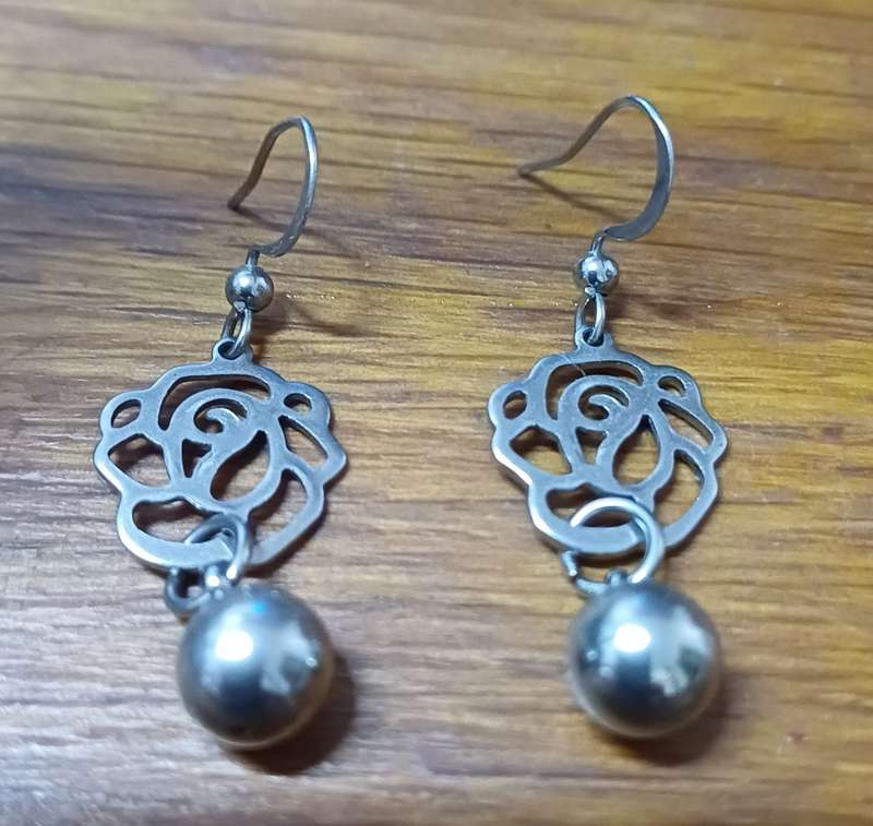 Titanium dangle earrings per pair