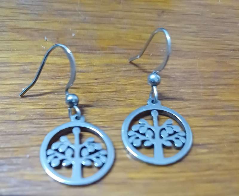 Titanium tree of life earrings