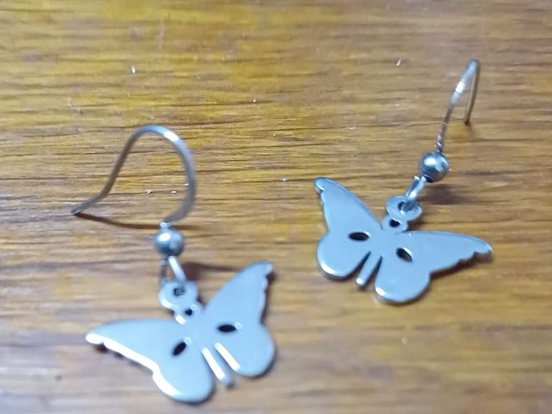 Titanium butterfly earrings