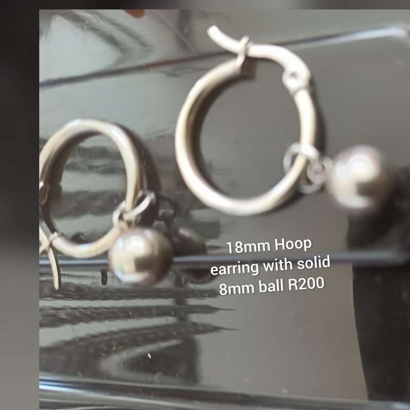 Titanium hoop with solid 6mm ball earrings per pair