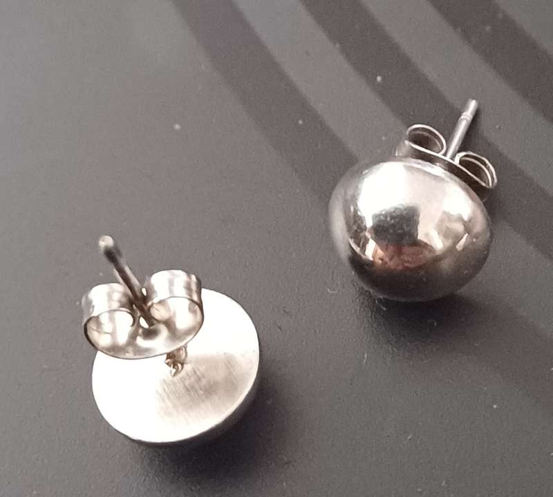 Titanium 10mm flat back ball stud earrings per pair