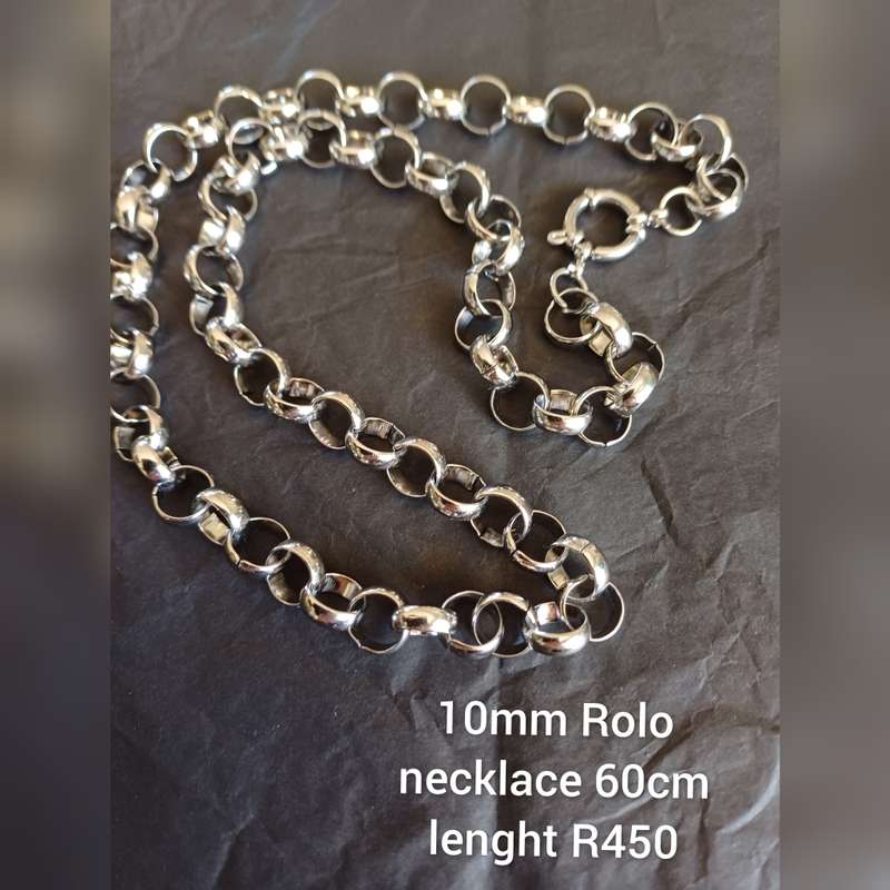 10 mm titanium rolo chain necklace +-60cm