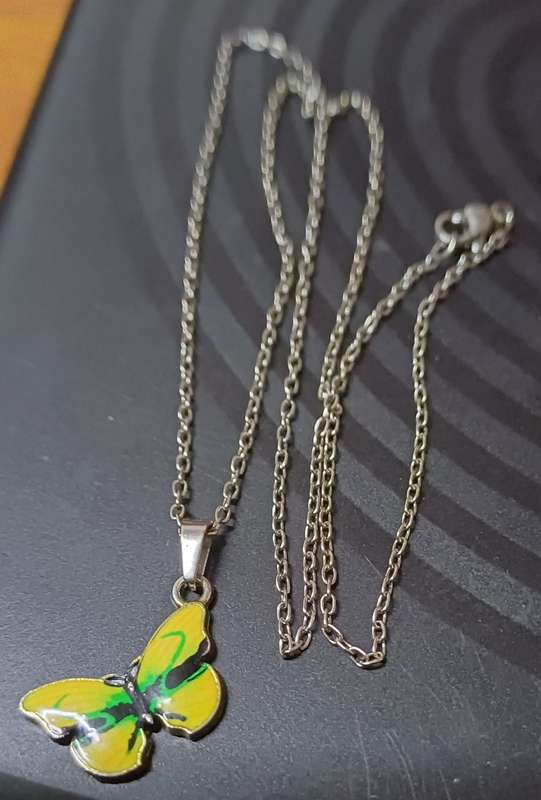 Stainless steel and enamel butterfly necklace..high quality won't fade or tarnish ..high