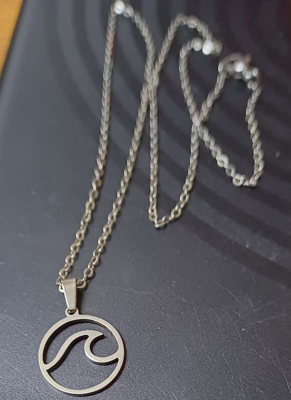 Stainless steel sea wave necklace ..high quality won't fade or tarnish