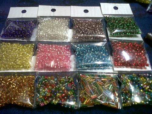 Silver Foil Glass Seedbeads(bid on all)20g Pkts(250)per pkt(3000 in total)