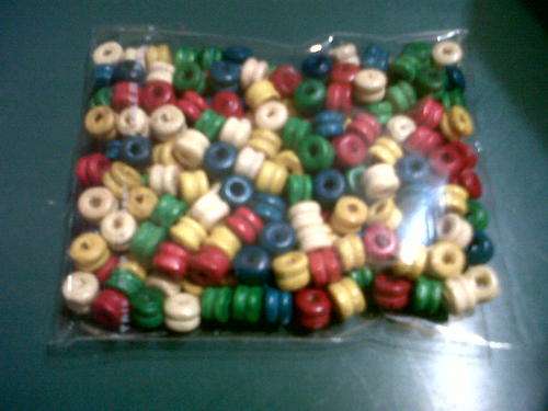 5mm Double layer assorted wood beads(50)