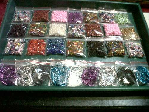 21@pkts of assorted seedbeads And 9@pkts of assorted cords