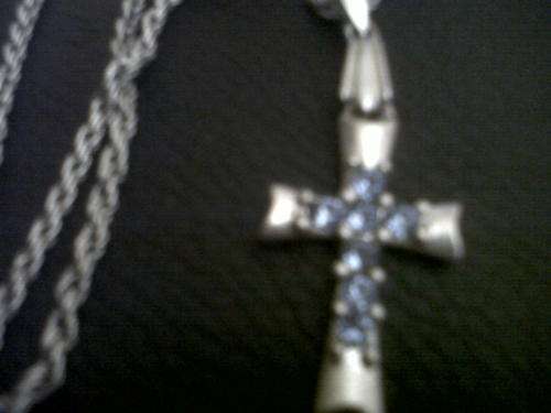 SALE!!Blue rhinestone cross necklace