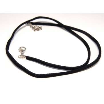 43cm soft black felt string with lobster clasp and extender chain