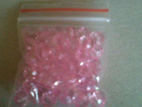 Acrylic Pink rondelle  6mm(50)