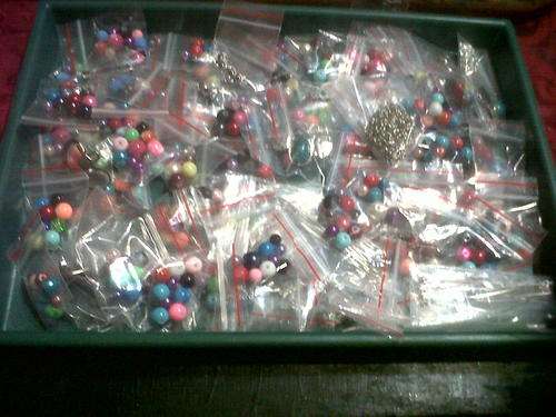 Glass beads 500 plus 50 silver charms,1@chain,24@pkts of findings