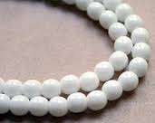 White opaque glass beads 8mm(20) 20c per bead