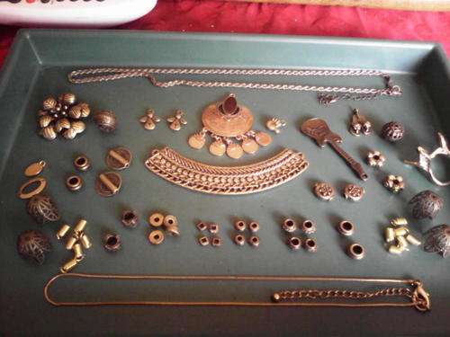 Bronze Metal mix with 2 chains and pendants etc