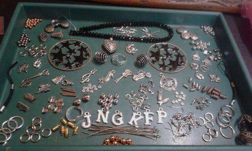Metal mix assorted (bidding on 60pkts)included 1string of black glass crystal rondelles
