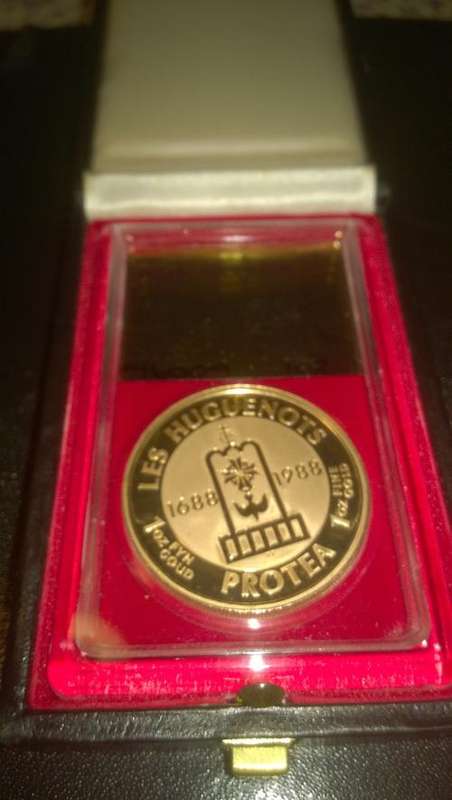 WOW 1988  PROTEA GOLD PROOF 1 OZ THE HUGENOTS