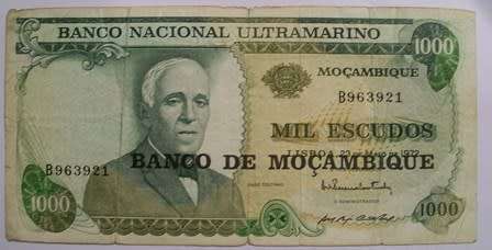Banco De Mocambique 1000 Mil Escudos No.B963921