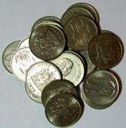 19 circulated S.A. Nickel 10 cents coins -  2nd decimal issue - no duplicates.