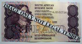 SA R5.00 note  CL Stals 1st issue - Serial No. AJ 3530714 .. Circulated note - see photo's.