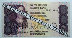 SA R5.00 note  CL Stals 1st issue - Serial No. BL8526895. Circulated note - see photo's.