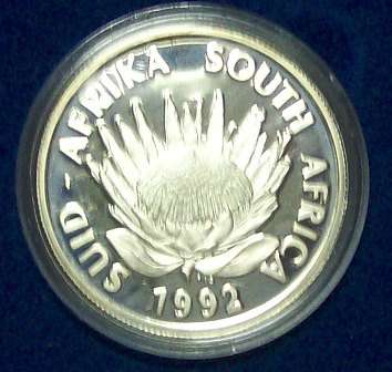1992 Silver R1.00 Proof - Protea Series - as received from SA Mint..