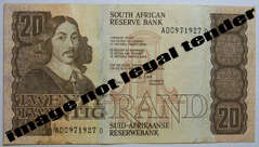SA R20.00  GPC de KOCK 3rd issue Ser. No.AD0971927D. Circulated note.