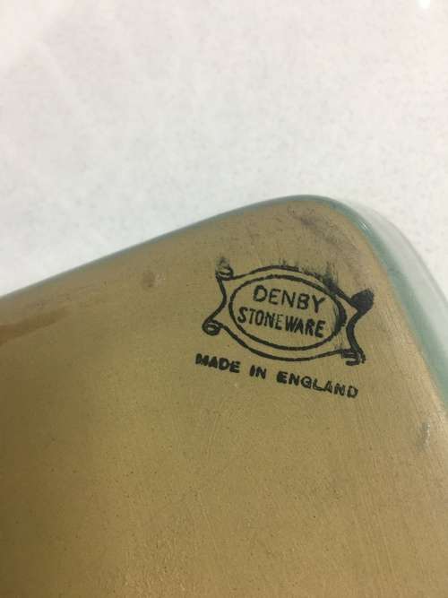 Denby server with lid, stoneware, Made in England - Manor green