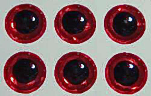 3D fish eyes (50) Red - 4mm - Fly fishing/Fly tying