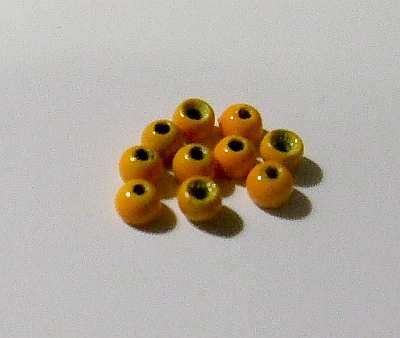 10 X Tungsten Beads 2.5mm Hot Mustard - Fly fishing/Fly tying